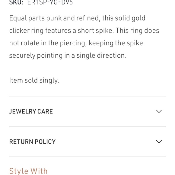 Maria Tash Gold Hoop with Opal Accent - Picture 3 of 3